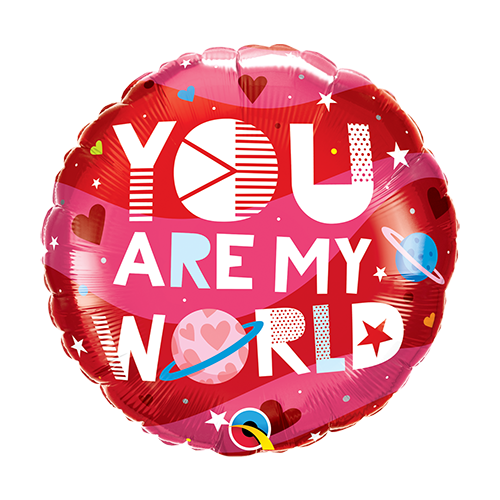 45cm Love You Are My World Foil Balloon #97171 - Each (Pkgd.)